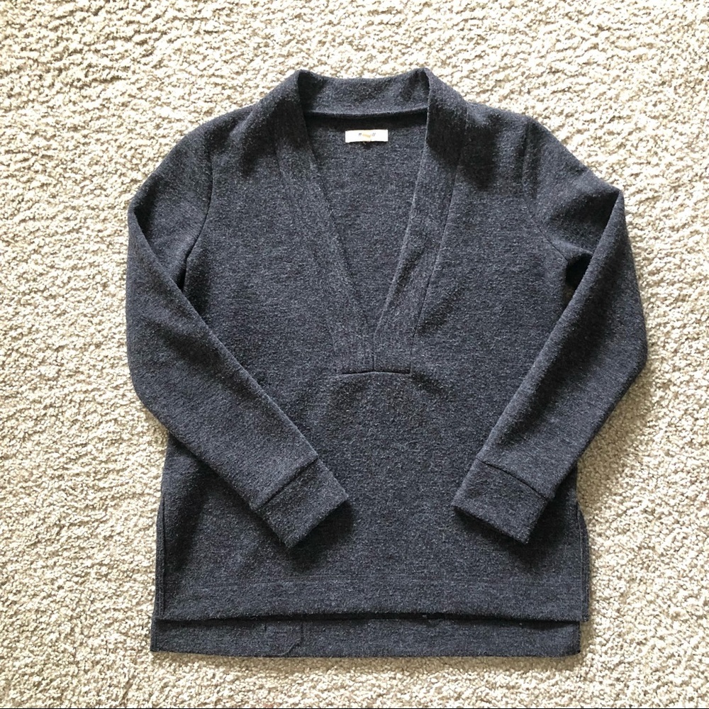 Madewell Gray V Neck Sweater Size Small